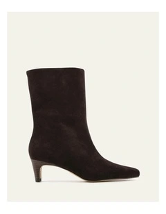 Silas Mid Ankle Boots in Bitter Choc Suede