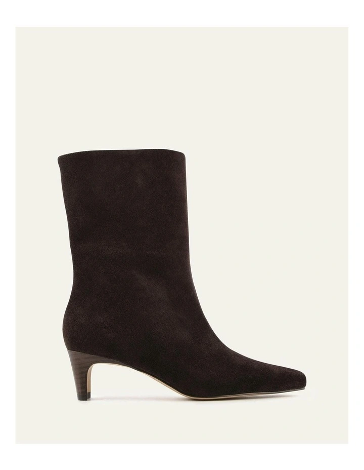 Silas Mid Ankle Boots in Bitter Choc Suede image 1