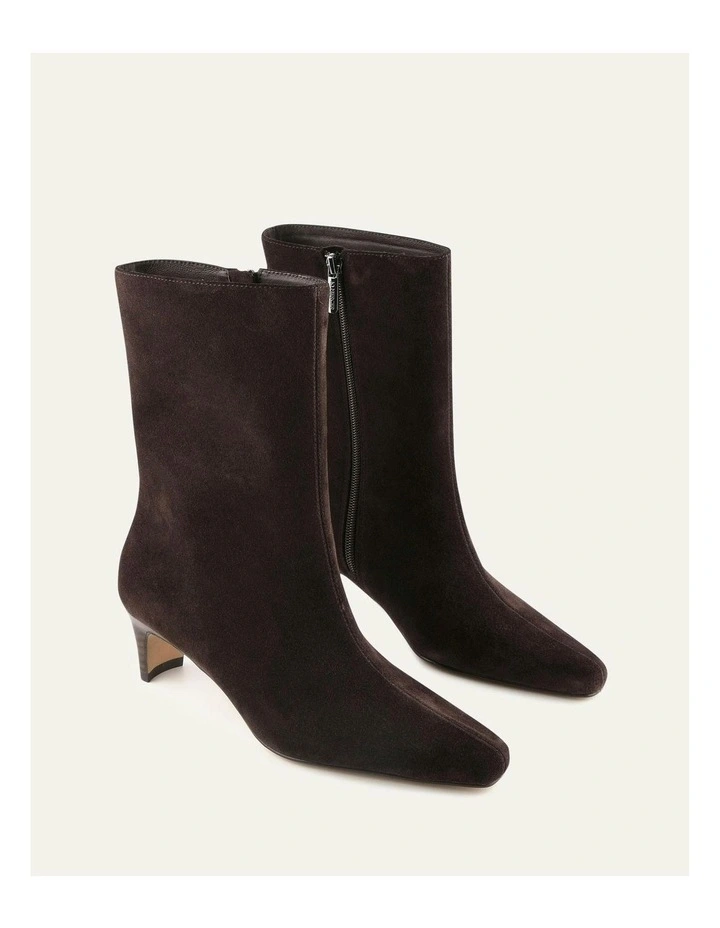 Silas Mid Ankle Boots in Bitter Choc Suede image 2