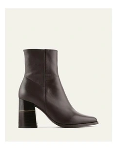 Levi High Ankle Boots in Bitter Choc Leather