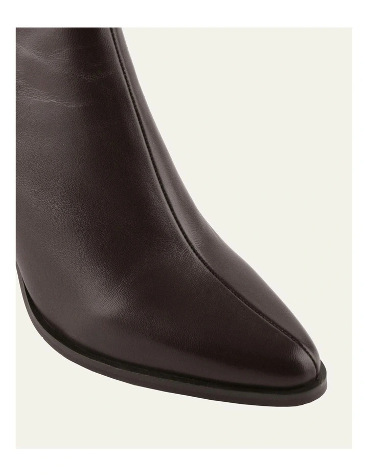 Levi High Ankle Boots in Bitter Choc Leather image 3
