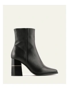 Levi High Ankle Boots in Black Leather