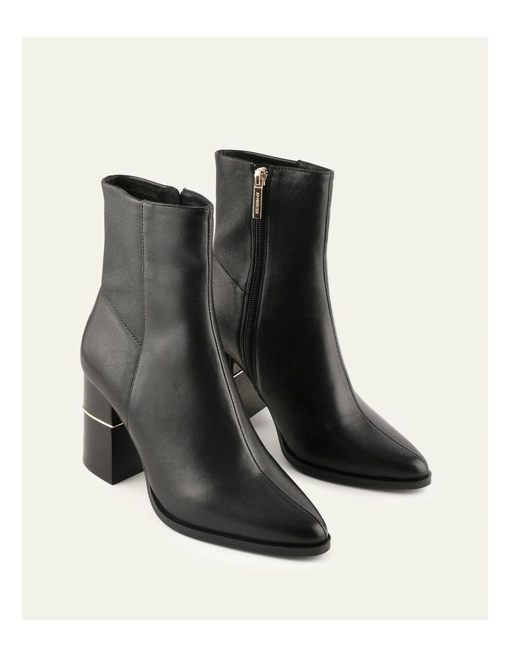 Levi High Ankle Boots in Black Leather image 2