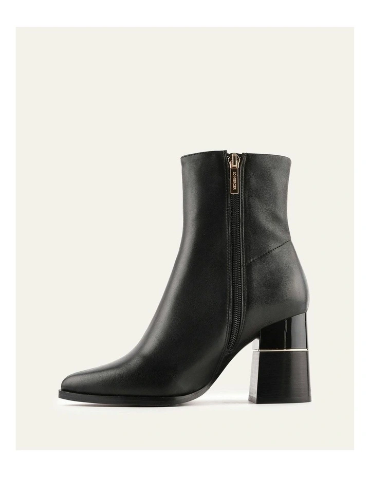 Levi High Ankle Boots in Black Leather image 5