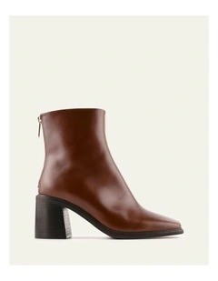 Colby Mid Ankle Boots in Chestnut Leather