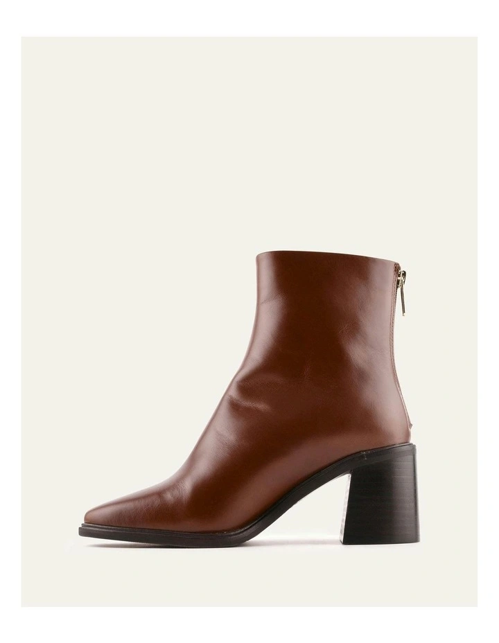 Colby Mid Ankle Boots in Chestnut Leather image 5
