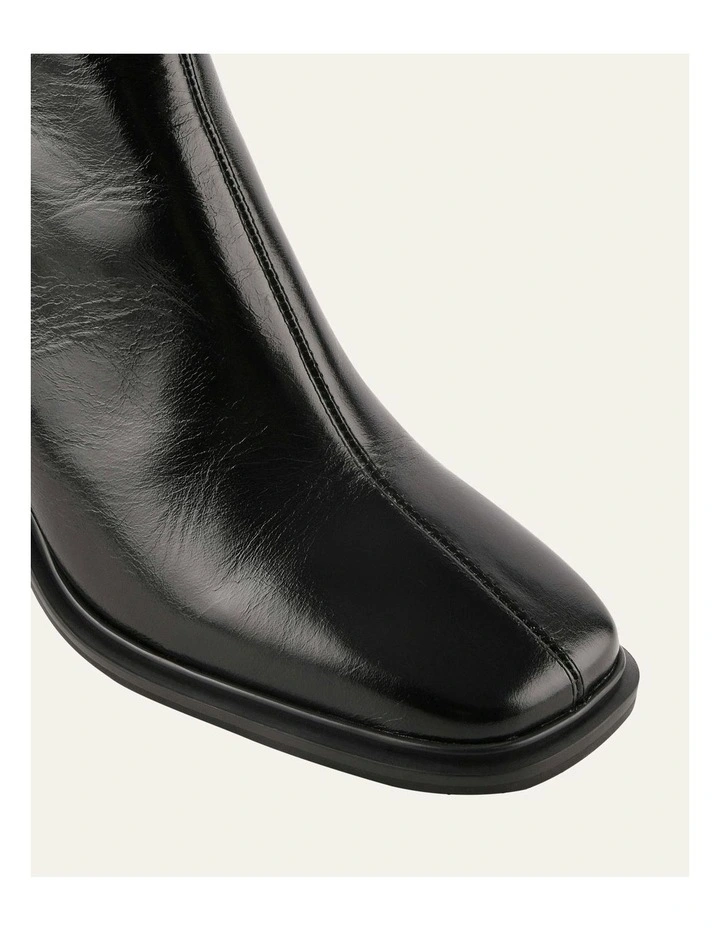 Colby Mid Ankle Boots in Black Leather image 3