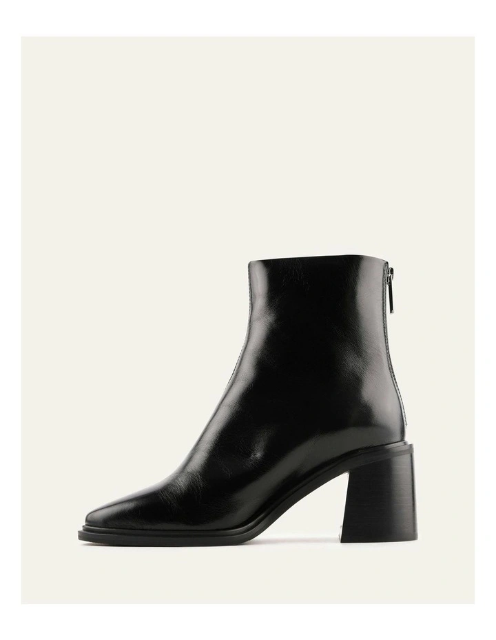Colby Mid Ankle Boots in Black Leather image 5