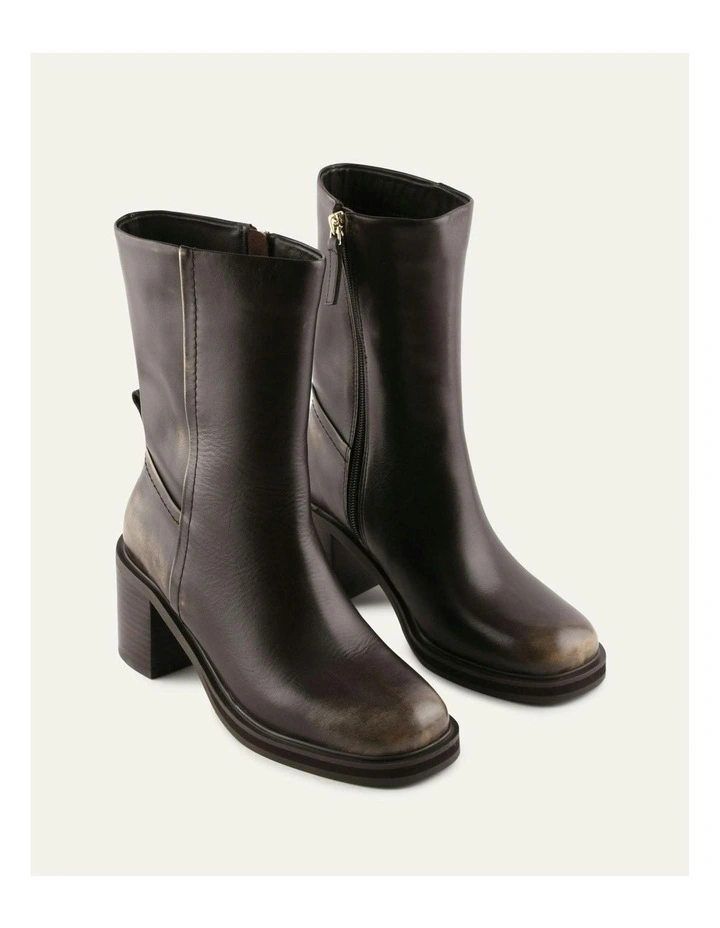 Atticus Calf Boots in Brown Leather image 2