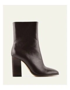 Odessa High Ankle Boots in Chocolate Leather