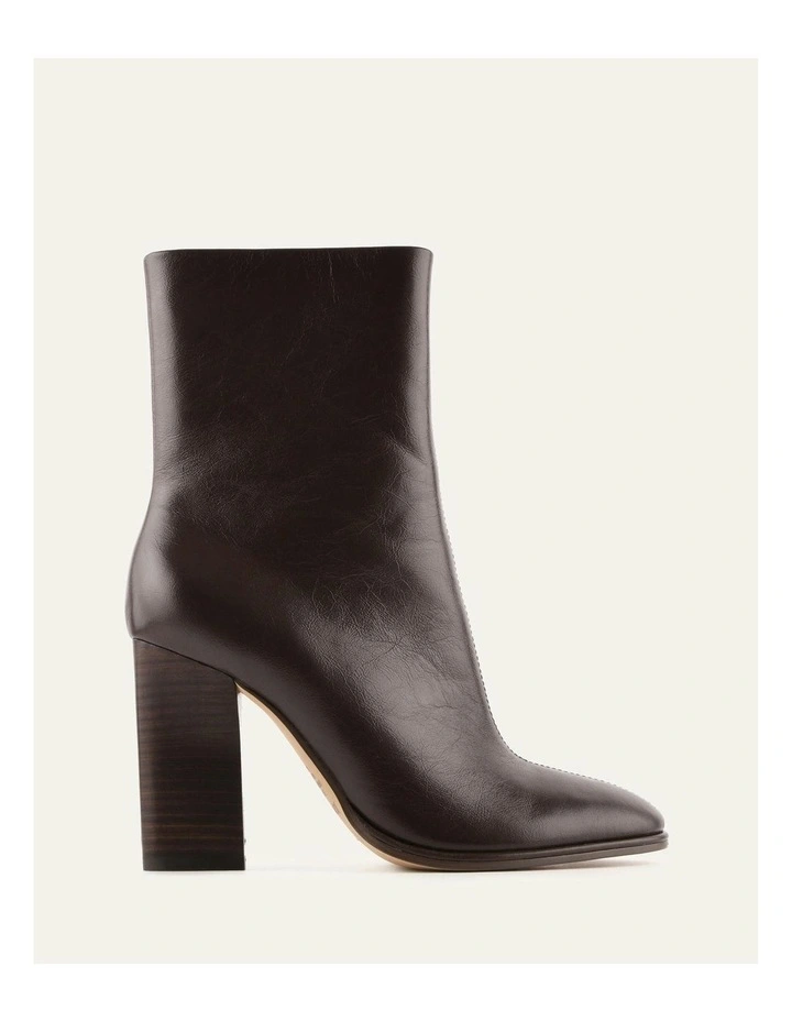 Odessa High Ankle Boots in Chocolate Leather image 1
