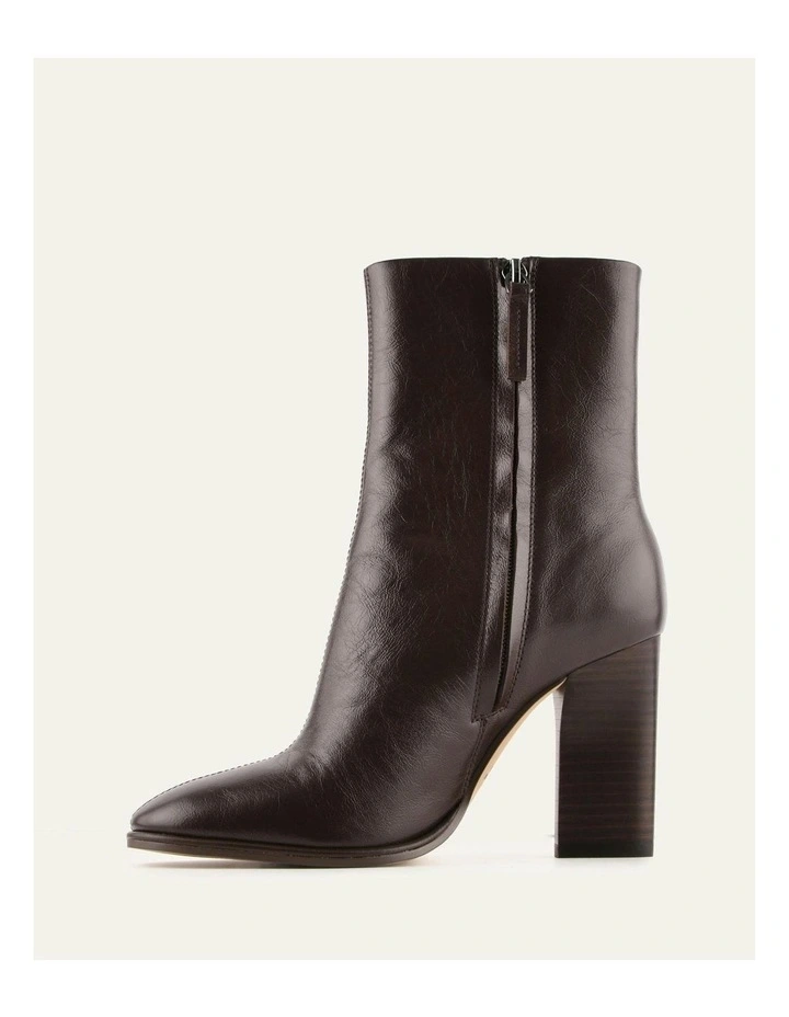 Odessa High Ankle Boots in Chocolate Leather image 5