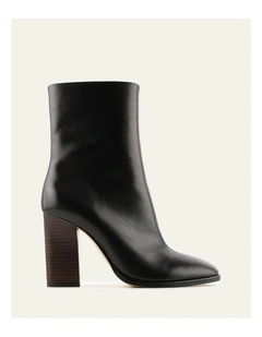 Odessa High Ankle Boots in Black Leather
