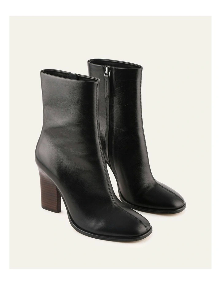 Odessa High Ankle Boots in Black Leather image 2