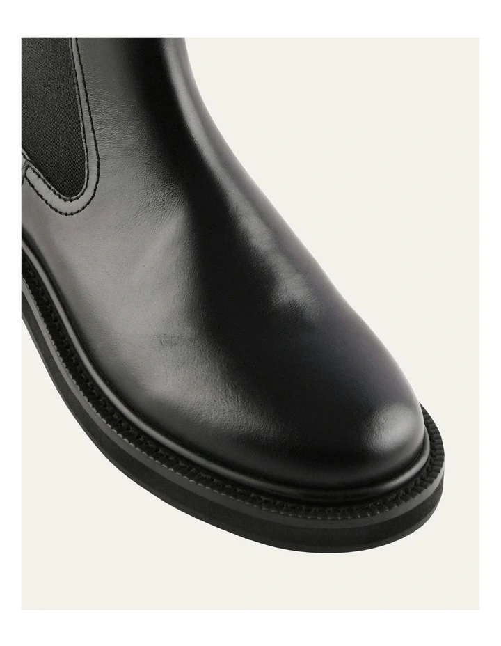 Dorian Flat Ankle Boots in Black Leather image 3