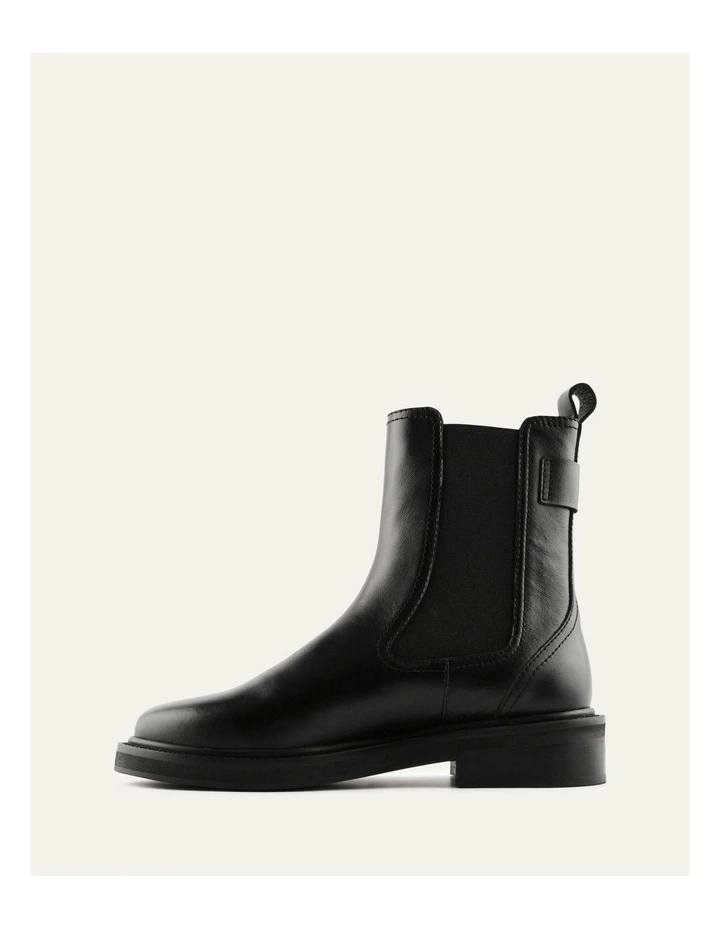 Dorian Flat Ankle Boots in Black Leather image 5