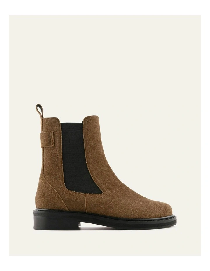 Dorian Flat Ankle Boots in Bark Suede image 1