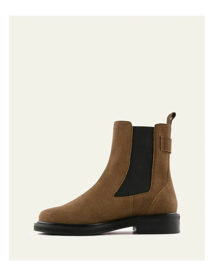 Dorian Flat Ankle Boots in Bark Suede image 5