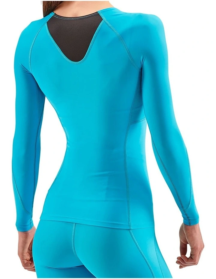 Series-3 Long Sleeve Cyan Running Activewear Top in Blue image 2