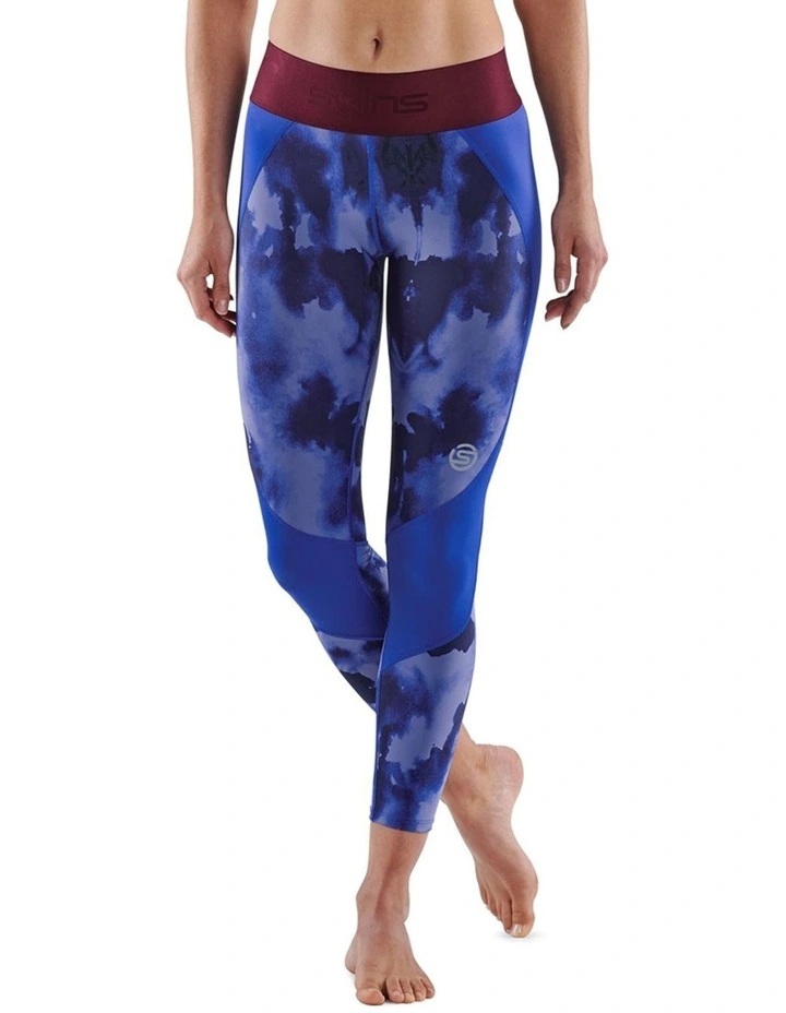 Series-3 Camo Running Activewear Long Tights in Blue image 1