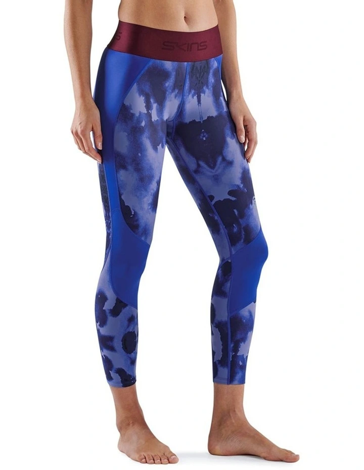 Series-3 Camo Running Activewear Long Tights in Blue image 3