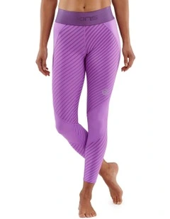 Series-3 Linear Amethyst Running Activewear 7/8 Tights in Purple