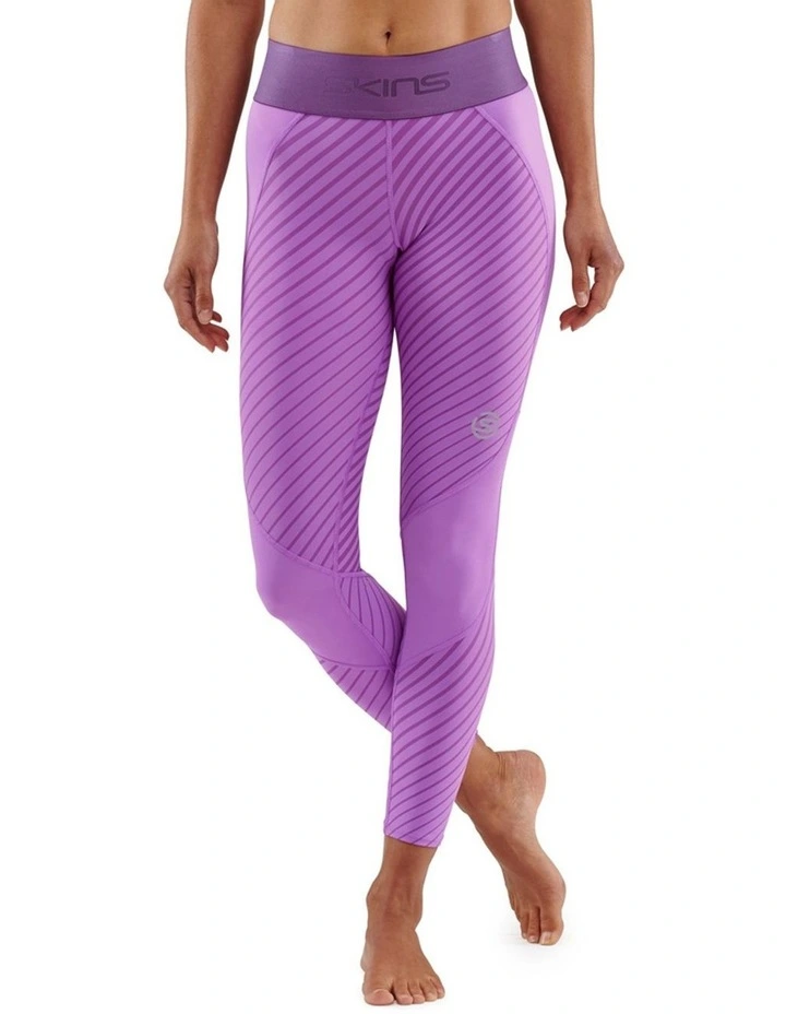 Series-3 Linear Amethyst Running Activewear 7/8 Tights in Purple image 1