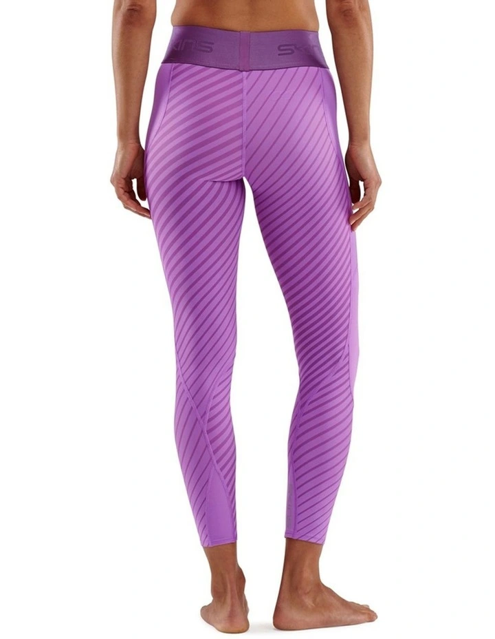 Series-3 Linear Amethyst Running Activewear 7/8 Tights in Purple image 2