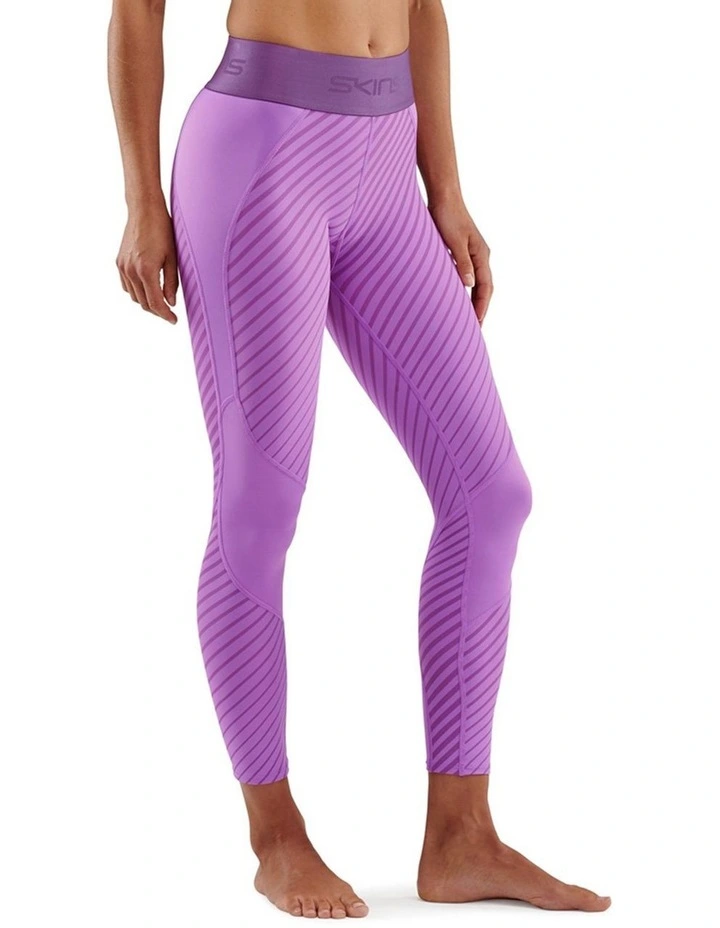 Series-3 Linear Amethyst Running Activewear 7/8 Tights in Purple image 3
