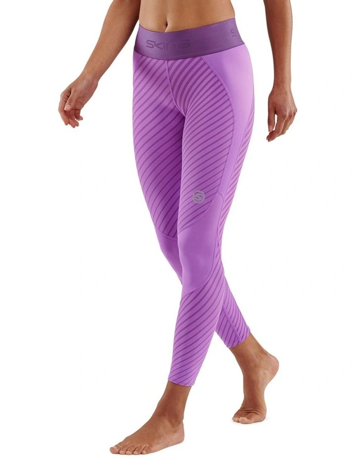 Series-3 Linear Amethyst Running Activewear 7/8 Tights in Purple image 4