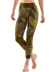 Series-3 Angle Running Activewear 7/8 Tights in Olive