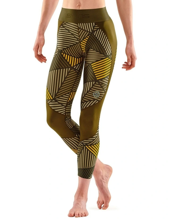 Series-3 Angle Running Activewear 7/8 Tights in Olive image 1