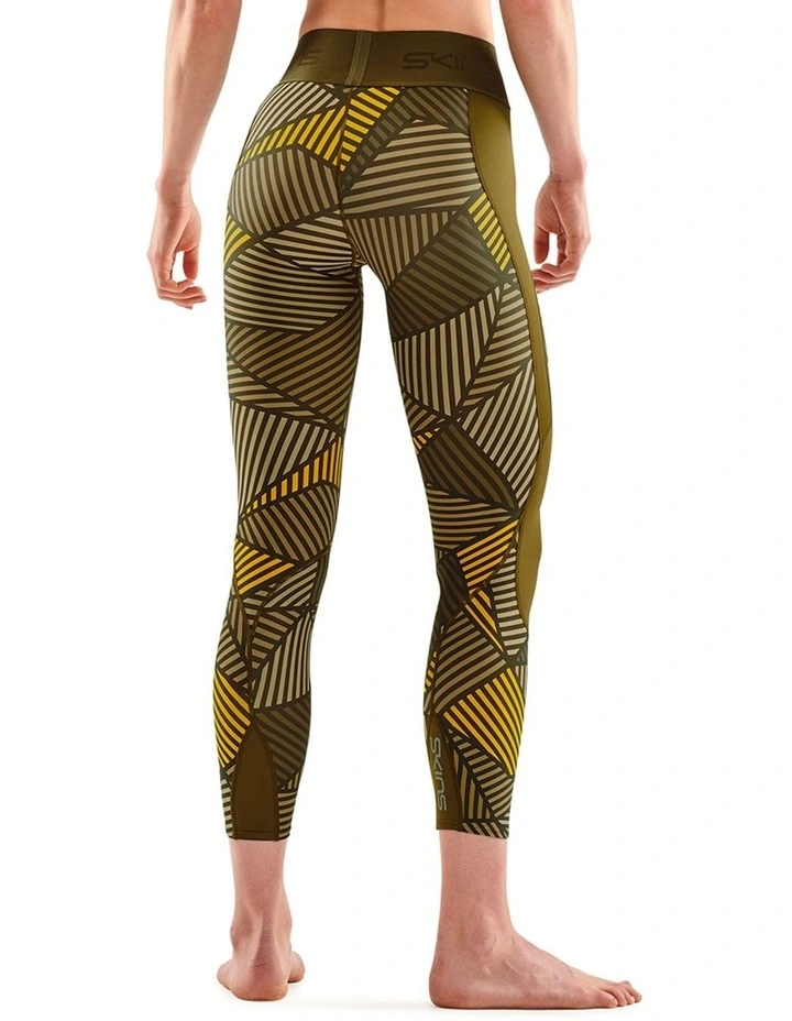 Series-3 Angle Running Activewear 7/8 Tights in Olive image 2