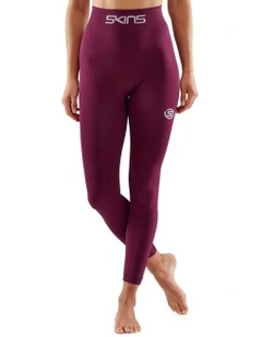 Series-3 Running Activewear Long Tights in Burgundy