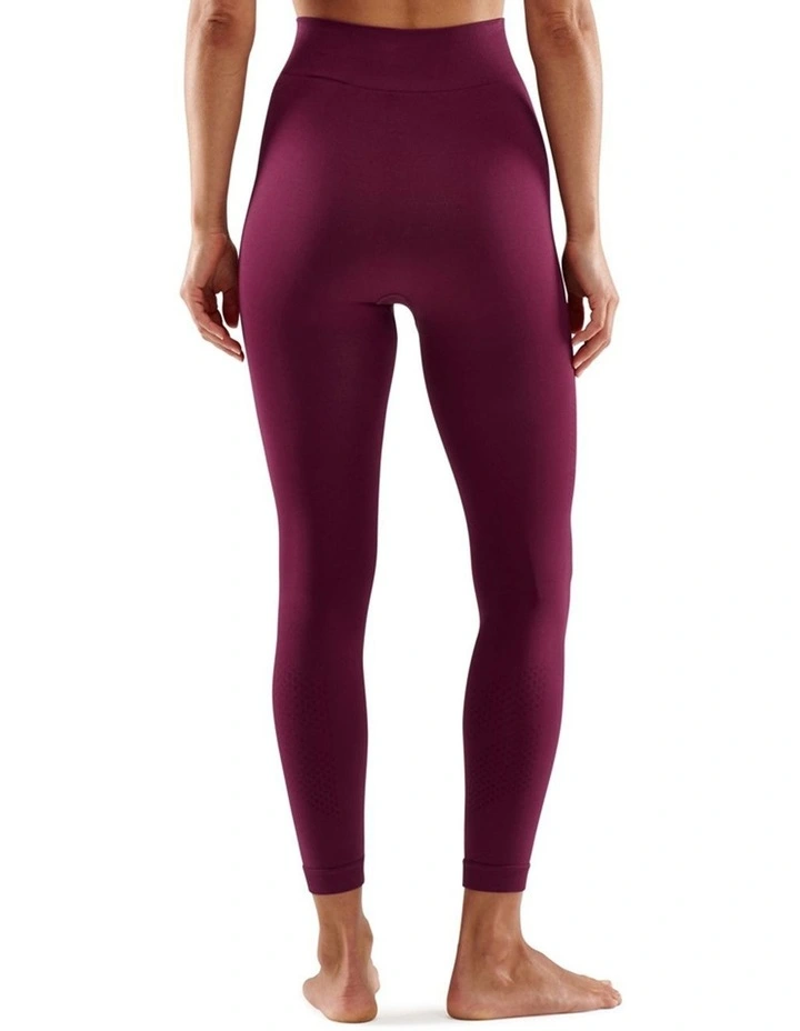 Series-3 Running Activewear Long Tights in Burgundy image 2
