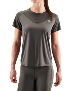 Series-3 Activewear Short Sleeve Top in Charcoal
