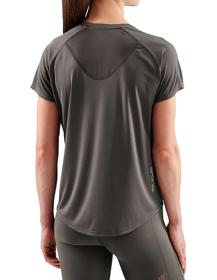 Series-3 Activewear Short Sleeve Top in Charcoal image 2