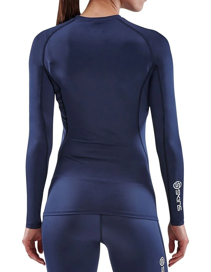 Series-1 Clothing Long Sleeve Top in Navy Blue image 2
