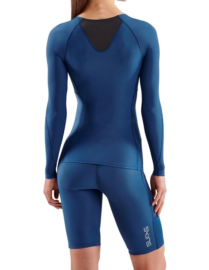 Skins Women's Series-3 Clothing Long Sleeve Top Marine Blue image 2
