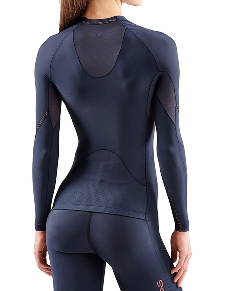 Series-5 Activewear Long Sleeve Top in Navy Blue image 2