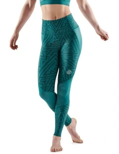 Series-3 Active Long Skyscraper Tight in Lt Teal Angle