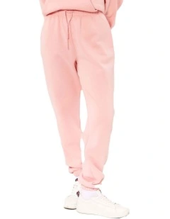 Logo Elastic Cuff Track Pants in Quartz Pink