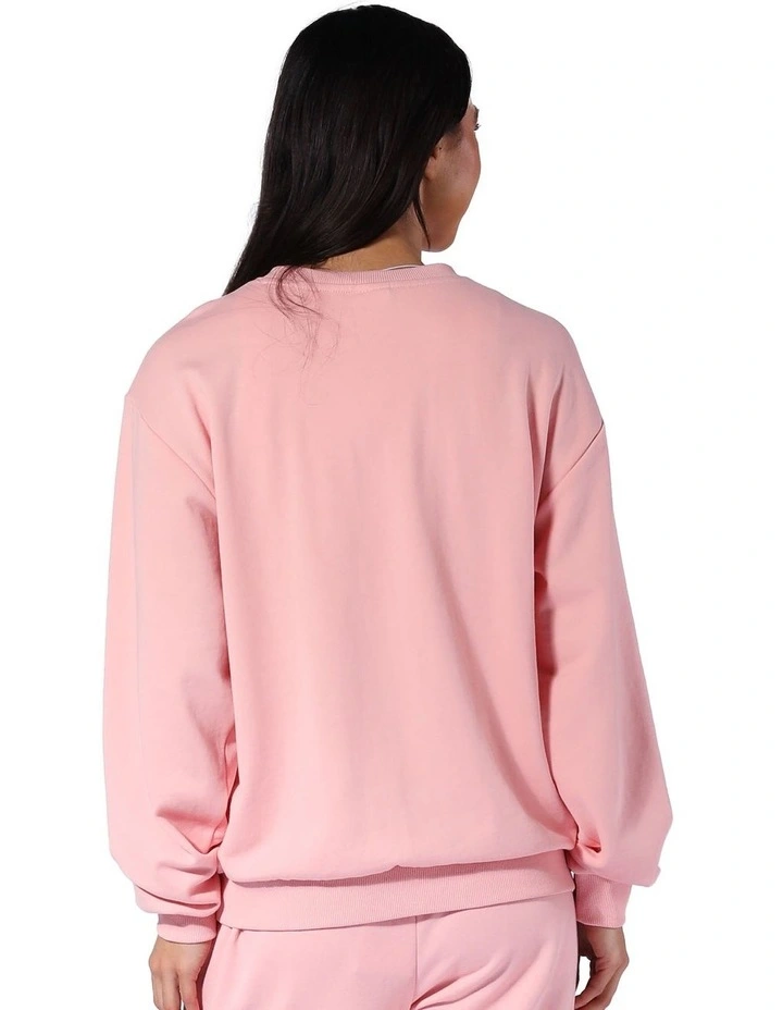 Varisty Terry Crew Hoodie in Quartz Pink image 2