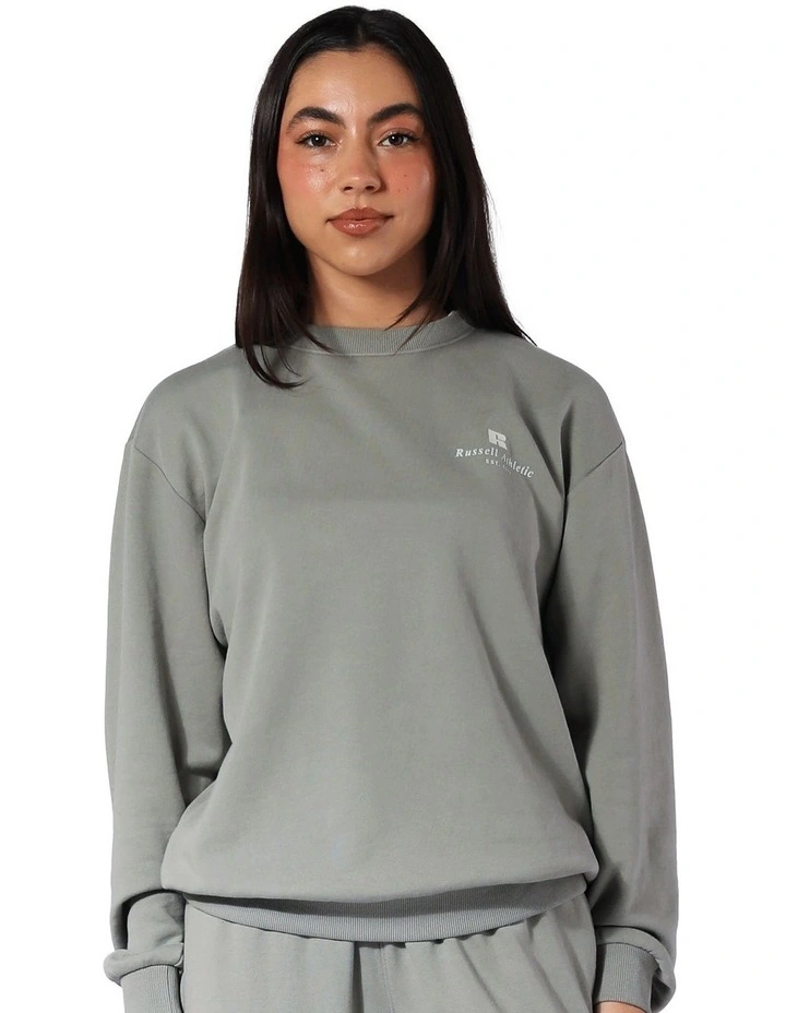 Logo Crew Sweater in Shadow Green image 1