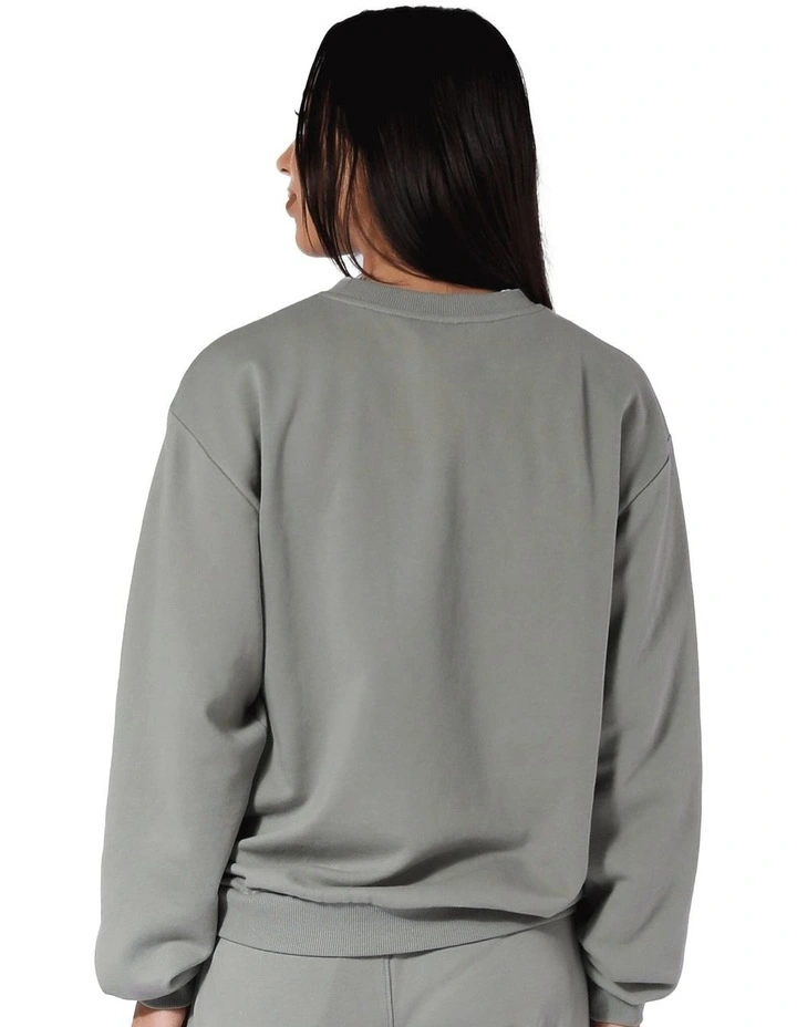 Logo Crew Sweater in Shadow Green image 2