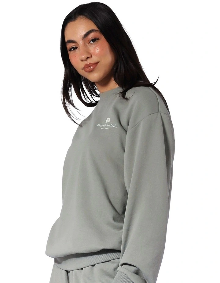 Logo Crew Sweater in Shadow Green image 3