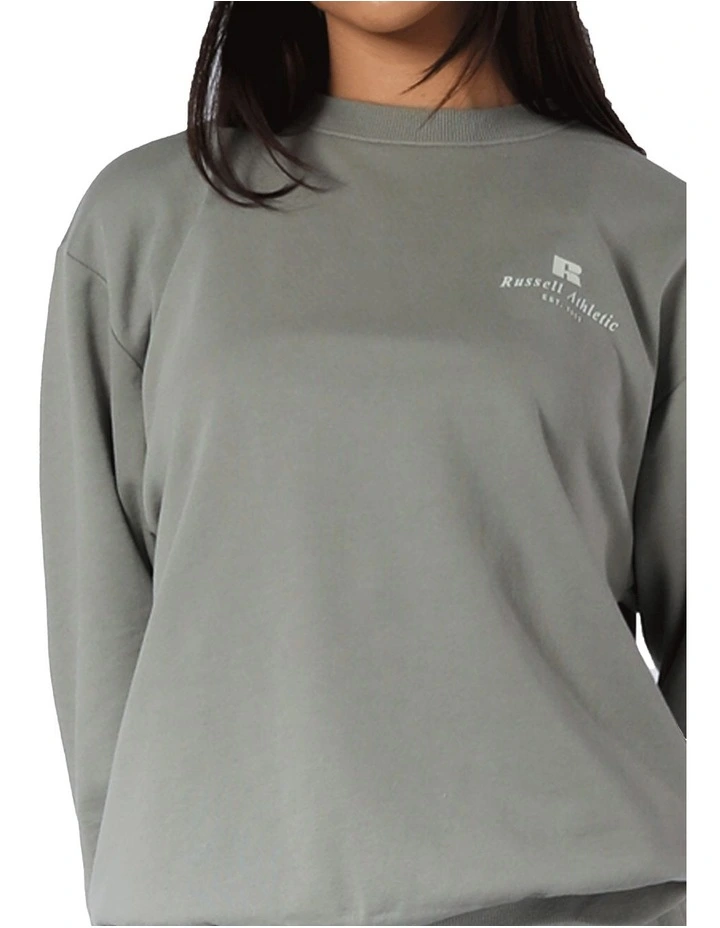 Logo Crew Sweater in Shadow Green image 4