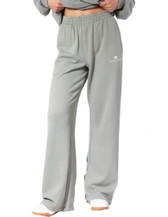 Logo Wide Leg Pant in Shadow Green