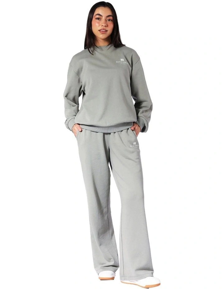 Logo Wide Leg Pant in Shadow Green image 5