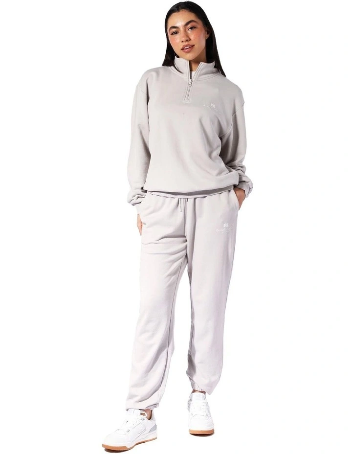 Logo Terry Quarter Zip Hoodie in Antarctica White image 5